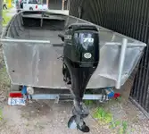 2022 21? x 7? Aluminum Work Boat w/70 hp Suzuki and Trailer