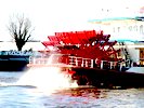 Unique stern paddlewheel steamer