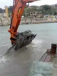 36 Meter Backhoe Dredger with 3 spud & flat top barge and tugboat